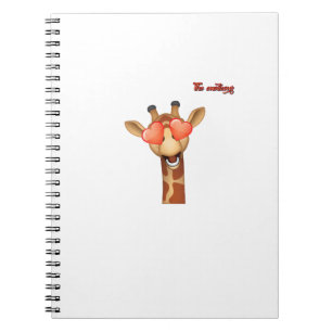 Cuaderno emoji alegre ojos de amor girafa cara