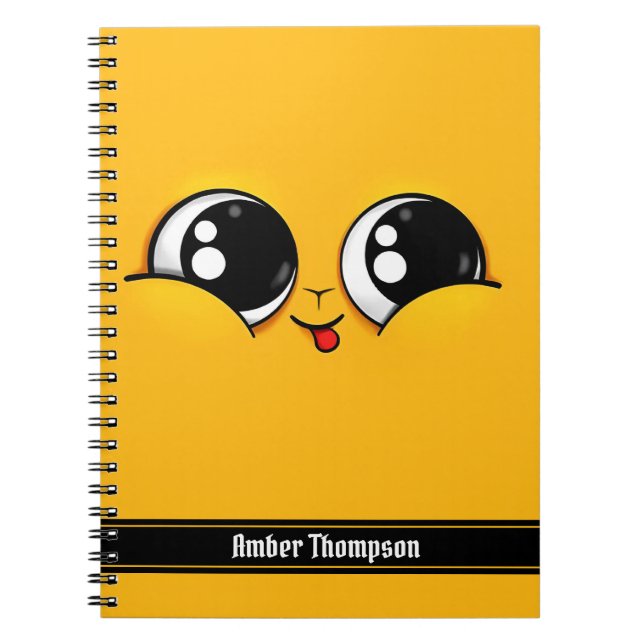 Cuaderno Emoji Cara Amarilla Maullando Adorable (Frente)