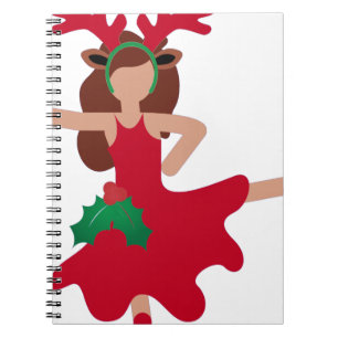 Cuaderno emoji de bailarina de flamenco de Navidad