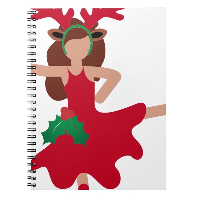 Cuaderno emoji de bailarina de flamenco de Navidad (Frente)
