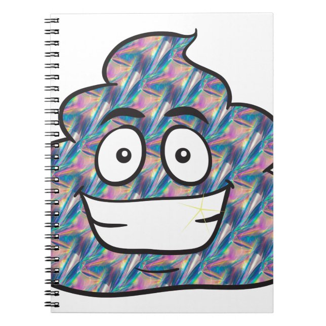 Cuaderno emoji de caca holográfica (Frente)