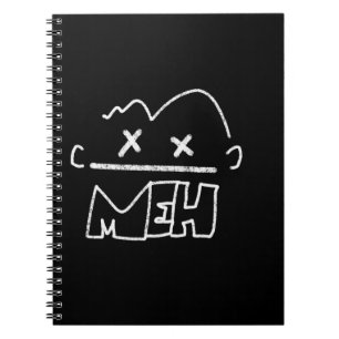 Cuaderno emoji de cara divertida de meh