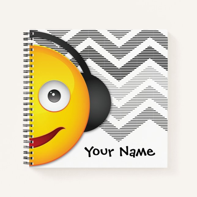 Cuaderno Emoji de la música mania cara (Anverso)