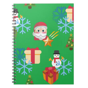 Cuaderno emoji de navidades verdes