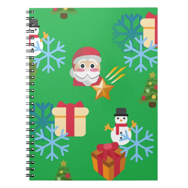 Cuaderno emoji de navidades verdes (Frente)