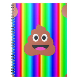 Cuaderno emoji de popó arco iris