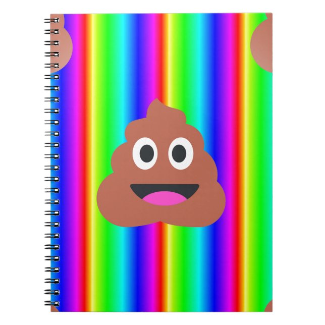 Cuaderno emoji de popó arco iris (Frente)