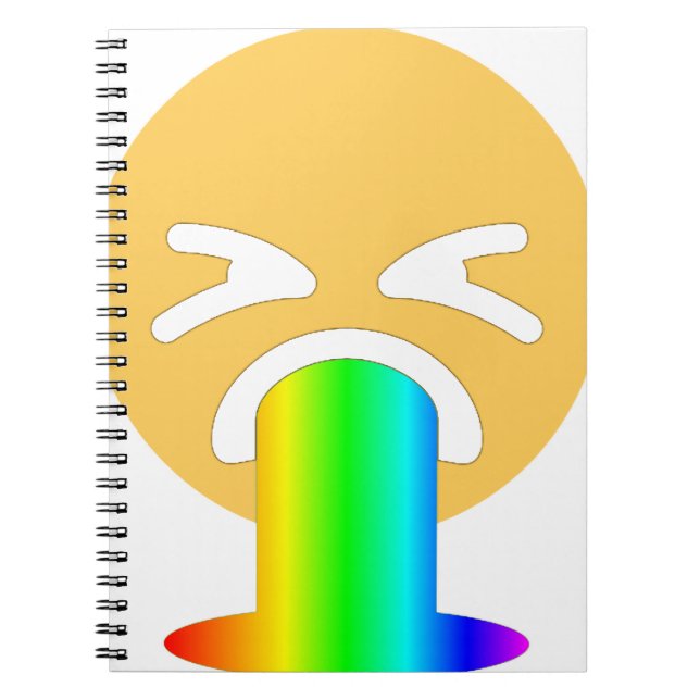Cuaderno emoji de puke arco iris (Frente)