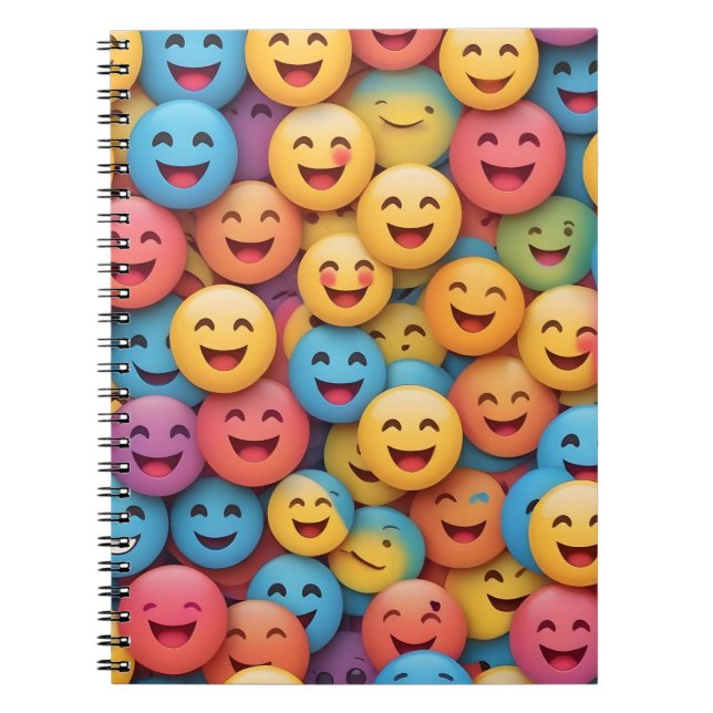 Cuaderno Emoji de sonrisa colorida (Frente)