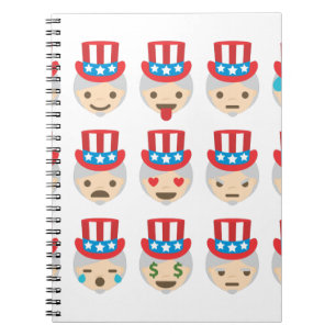 Cuaderno emoji del tío sam