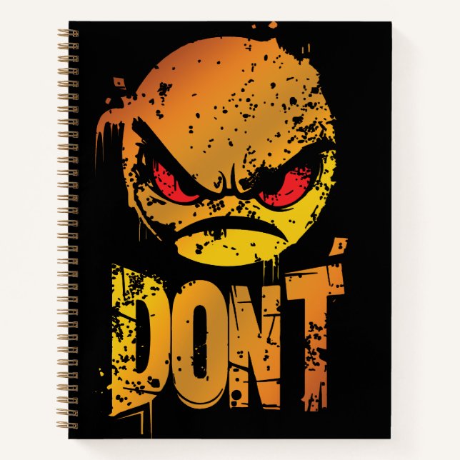 Cuaderno Emoji Enfadado en Negrita con texto 'NO' (Anverso)