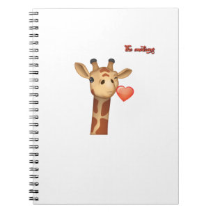 Cuaderno emoji guiñando besos corazón girafa cara