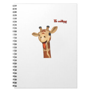 Cuaderno emoji guiñando la lengua por la cara de la jirafa