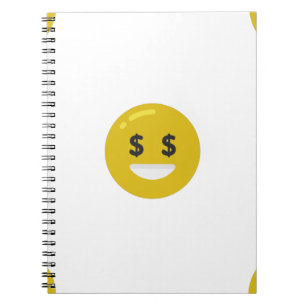 Cuaderno emoji ocular de dinero