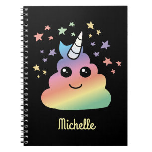 Cuaderno Emoji personalizada unicornio de arcoiris Kawaii