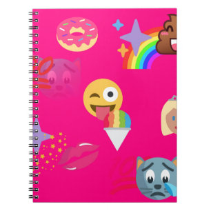 Cuaderno emoji rosa caliente