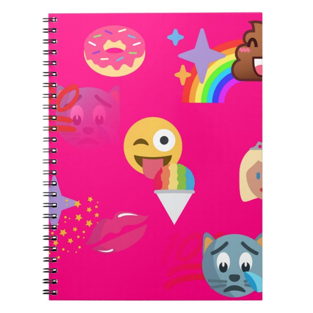 Cuaderno emoji rosa caliente (Frente)