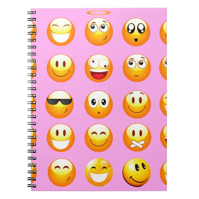 Cuaderno emoji rosa pastel (Frente)
