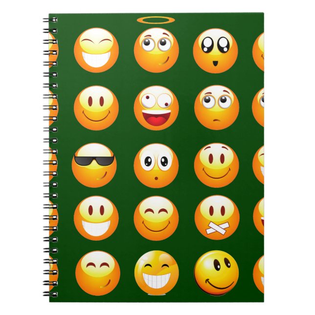 Cuaderno emoji verde oscuro (Frente)
