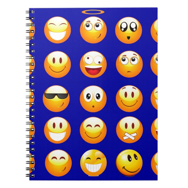 Cuaderno emojis azul oscuro (Frente)