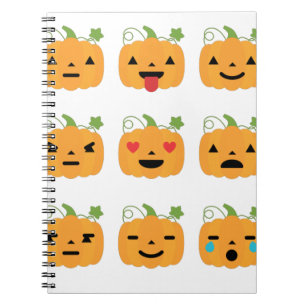 Cuaderno emojis de calabaza de halloween