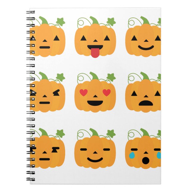 Cuaderno emojis de calabaza de halloween (Frente)