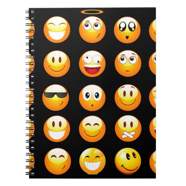 Cuaderno emojis negras (Frente)