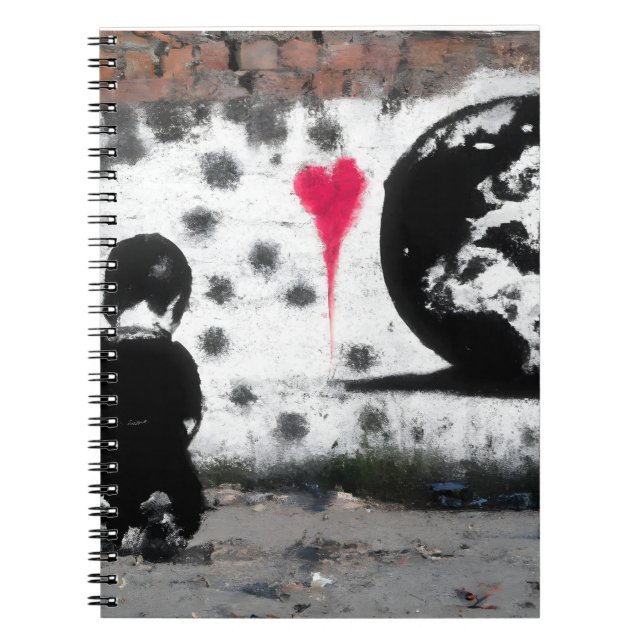 Cuaderno Emotive Street Art Boy Earth Heart Mural (Frente)