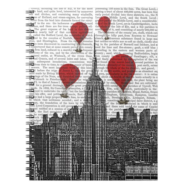 Cuaderno Empire State Building y Red Hot Air Balloons (Frente)