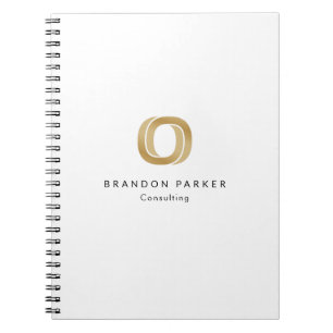 Cuaderno Emprendedor de logotipo de oro profesional simple