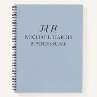 Cuaderno Empresa inicial de monograma azul profesional