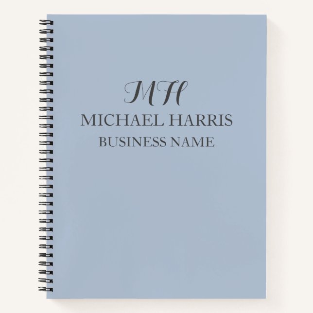 Cuaderno Empresa inicial de monograma azul profesional (Anverso)