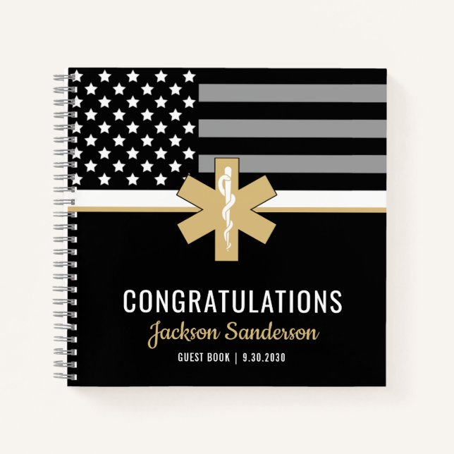 Cuaderno EMT Primer Respondedor EMS Retirement Guest Book (Anverso)