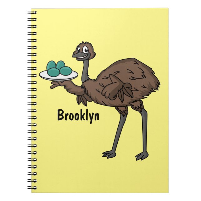 Cuaderno Emu con ilustracion personalizado de huevos (Frente)