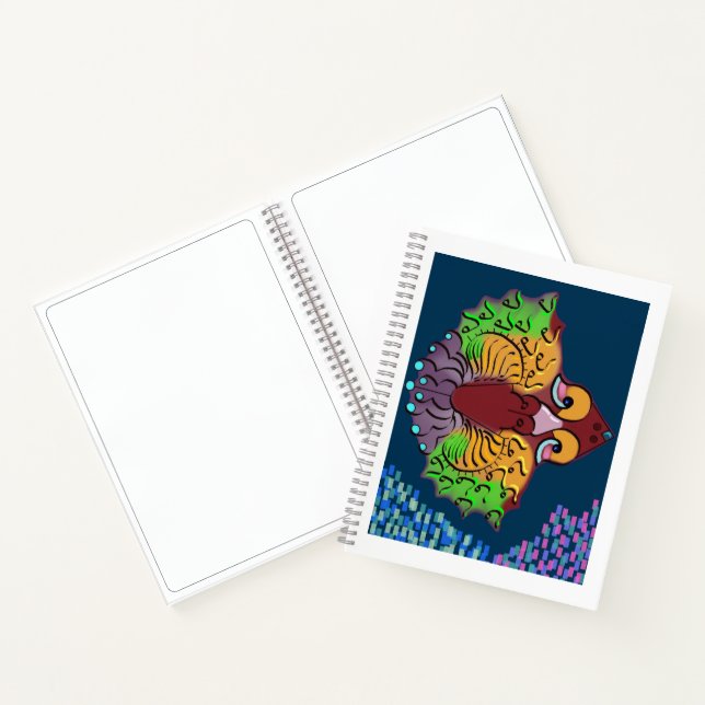Cuaderno en Blanco con Arte de Pescado Abstracto e (Interior)