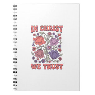 Cuaderno En Cristo Confiamos Diseño Floral Cristiano Vector