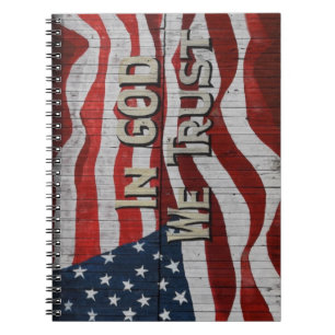 Cuaderno En Dios confiamos en la bandera norteamericana de 