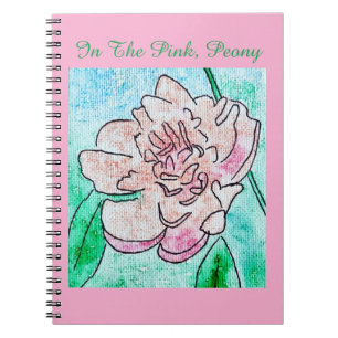 Cuaderno En el Peonía Rosa