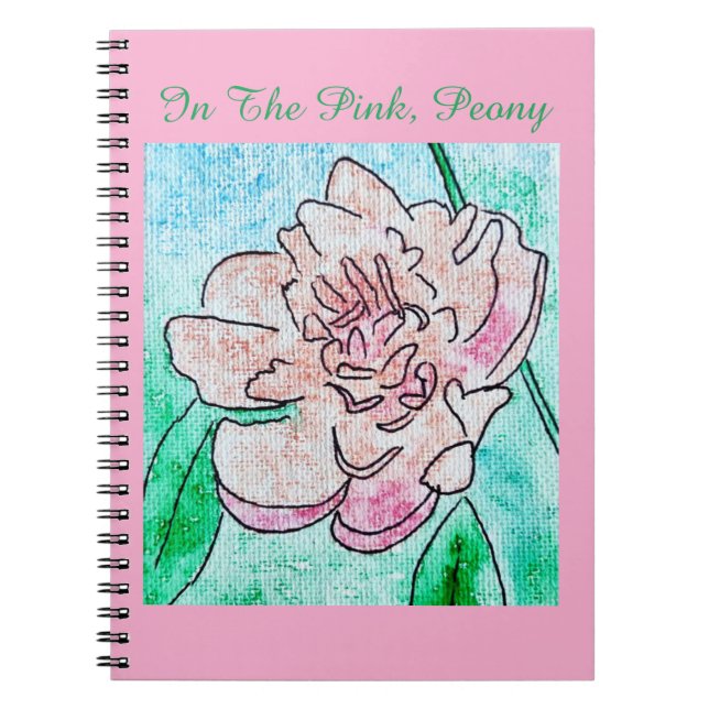 Cuaderno En el Peonía Rosa   (Frente)