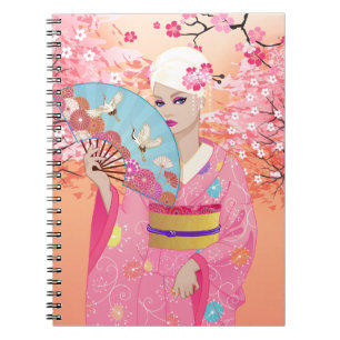 Cuaderno en espiral alegre en Japón