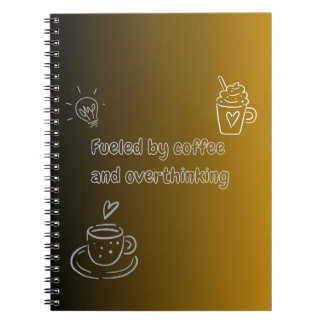 Cuaderno en espiral alimentado por café y exceso d