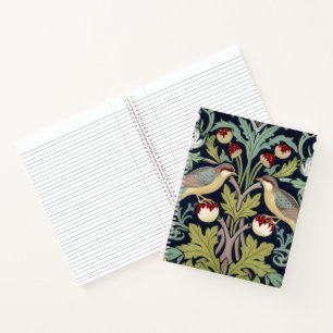 Cuaderno en espiral - Art Nouveau Pájaros Floral 