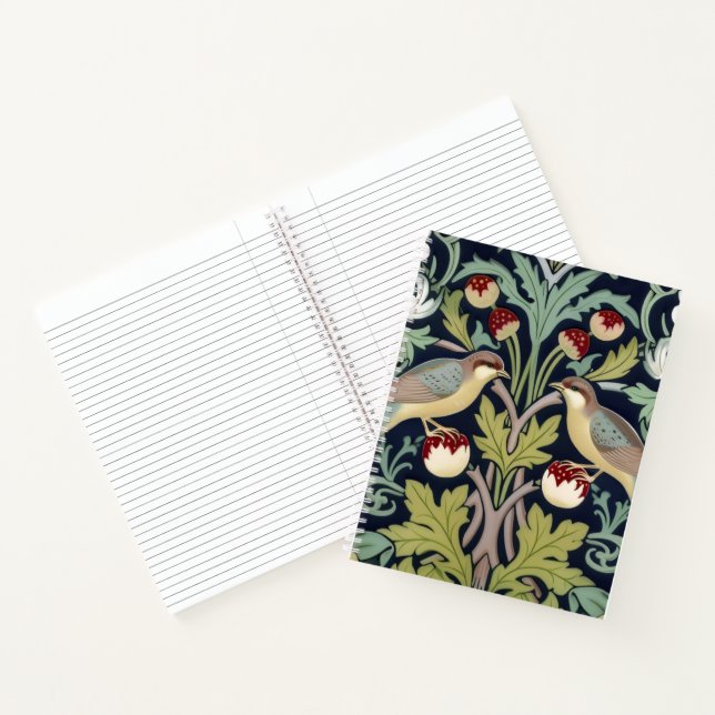 Cuaderno en espiral - Art Nouveau Pájaros Floral  (Interior)
