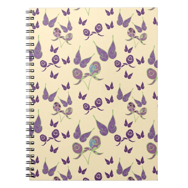 Cuaderno en espiral Butterfly Joy en crema (Frente)