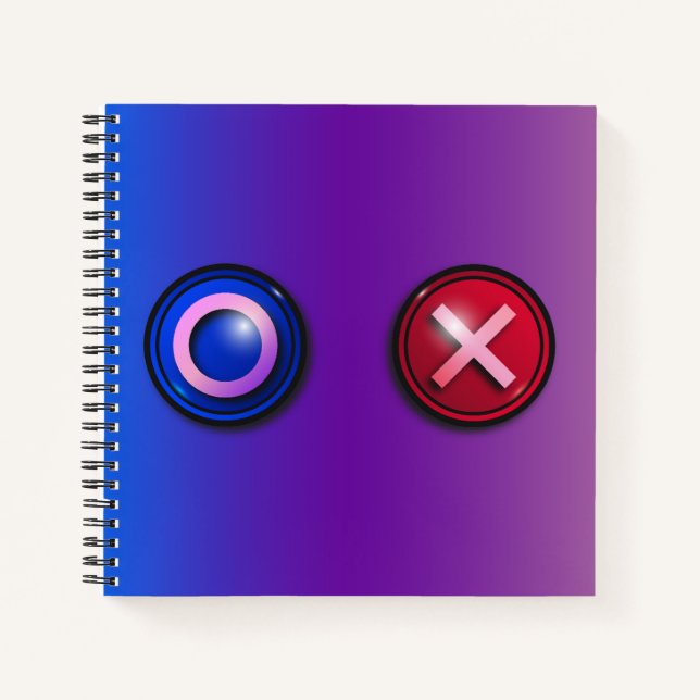Cuaderno en espiral con botones de votación azules (Anverso)