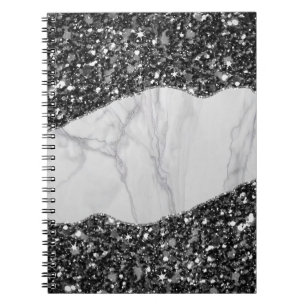 Cuaderno en espiral con brillo de mármol