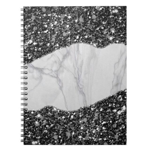 Cuaderno en espiral con brillo de mármol (Frente)