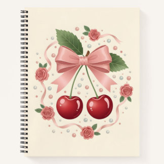Cuaderno en espiral con cinta de flor de cerezo