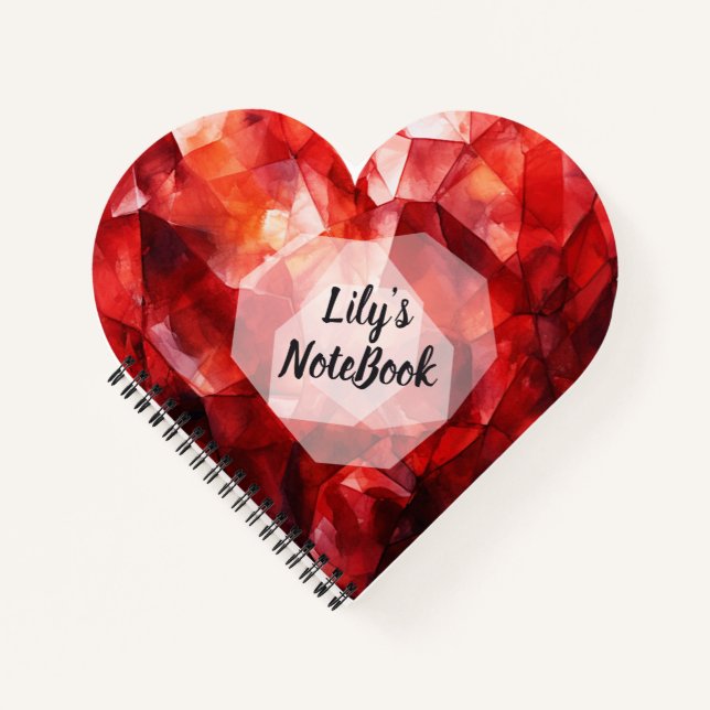 Cuaderno En Espiral Con Corazón Personalizado Para (Anverso)