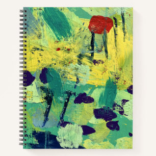 Cuaderno en espiral con diseño de campo y prado